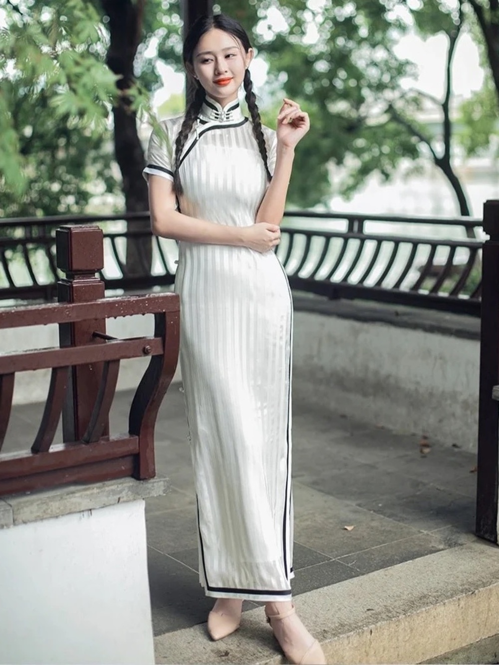 Nüwa Hanfu Qipao Cheongsam Sheer White 1930s Poster Reproduction (US Seller)